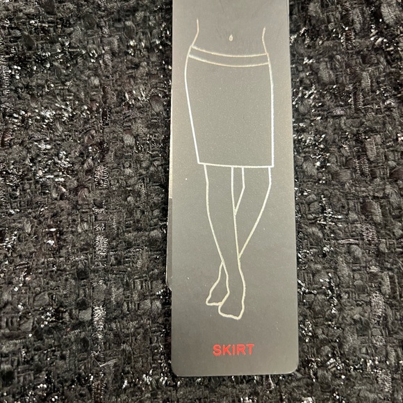 Vintage 90s Dalia Collection Black Sparkle Tweed Mini Pencil Skirt Size 8 NEW! - Picture 7 of 12